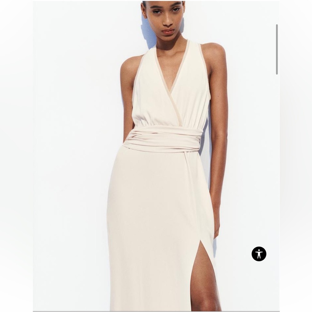 Zara Mixed Simi Sheer Slip Dress Size XL NWT - Picture 3 of 10